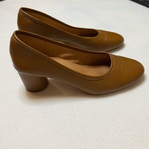 Madewell The Reid Pump in English Saddle Leather Brown Sz 9.5 EUC